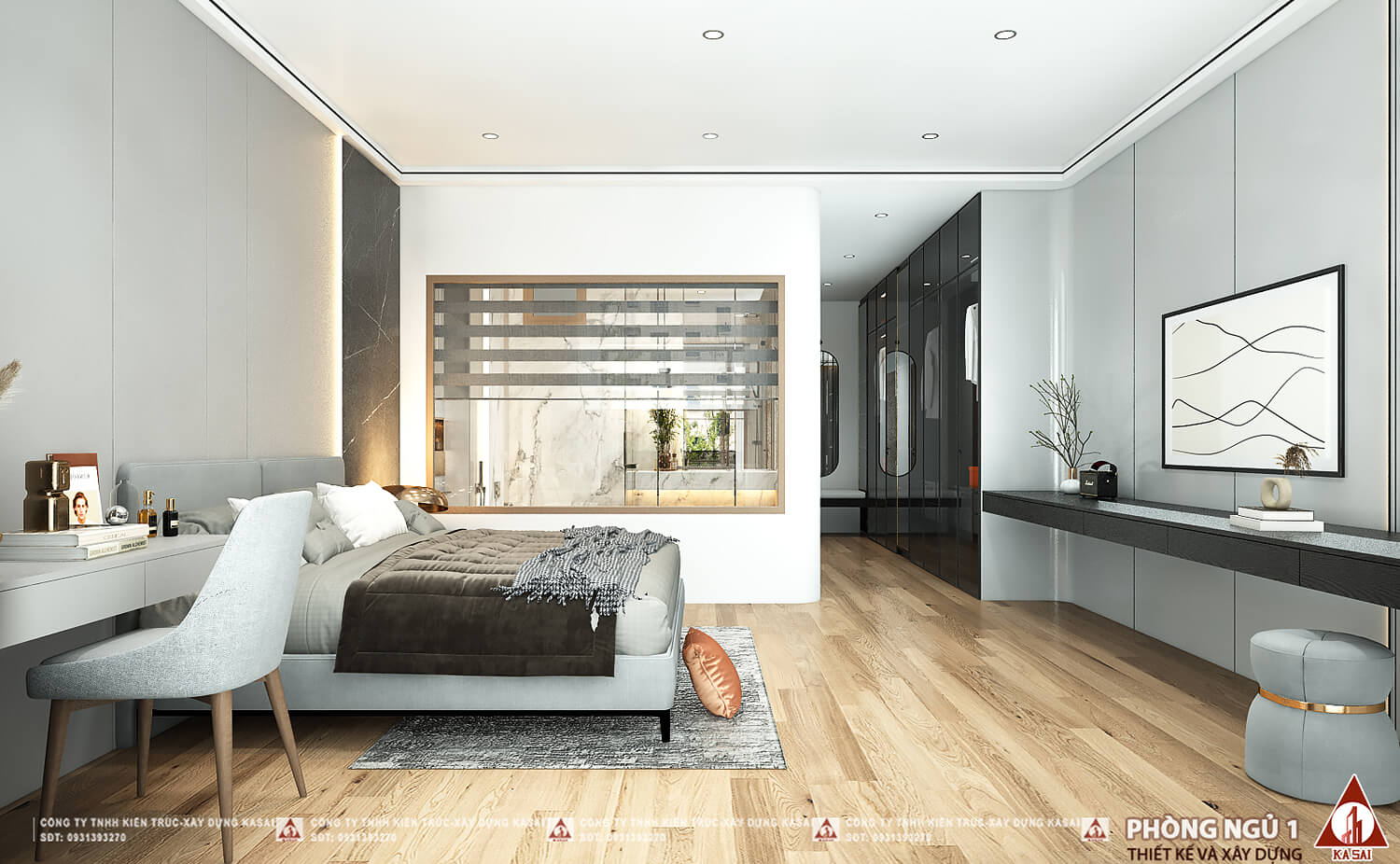 Phòng ngủ 1 mẫu nhà 5x21m