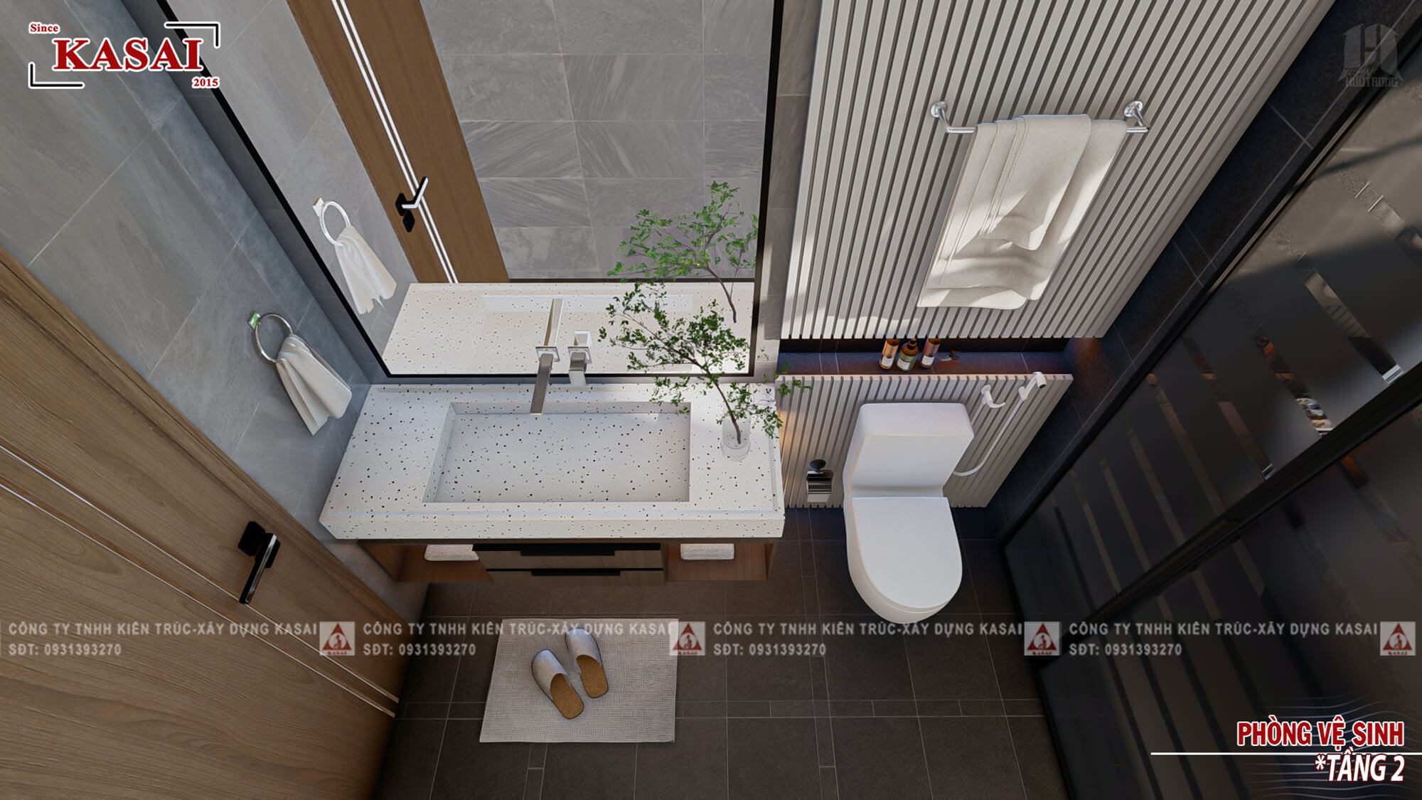 Phòng WC 6x20m bản vẽ thiết kế nhà mặt tiền 6m