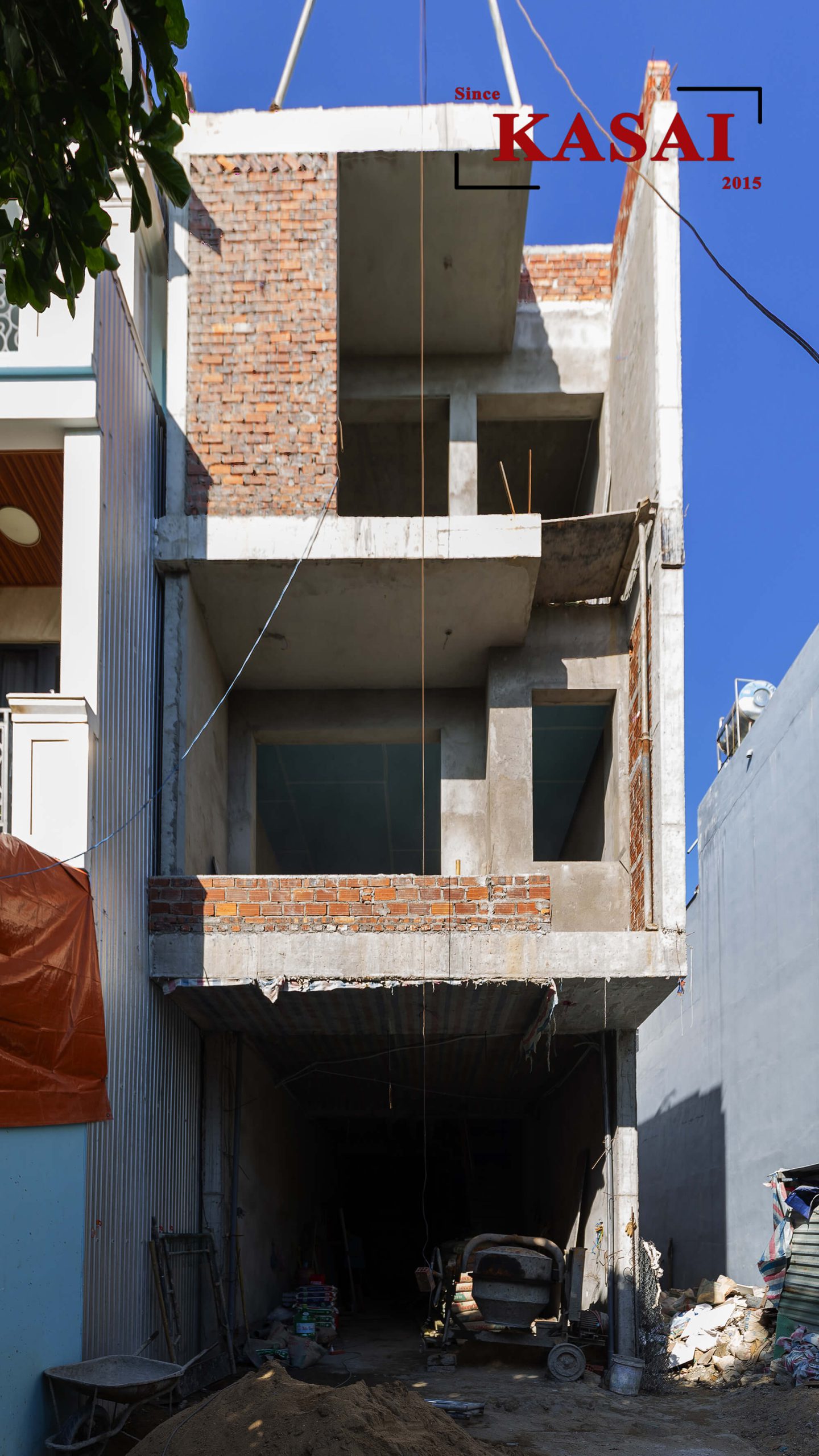 Thi công thô nhà A-s House Cẩm Lệ