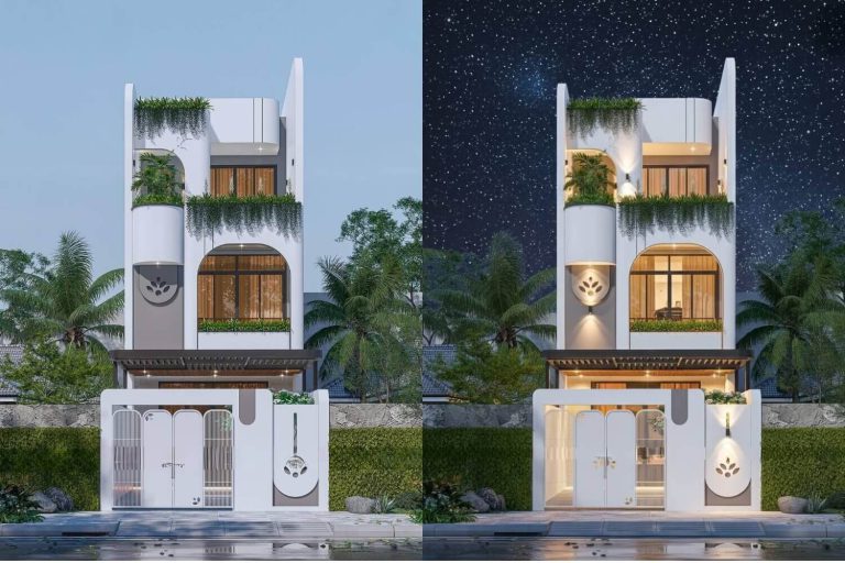 Bản vẽ thiết kế nhà 3 tầng 5x15m đẹp