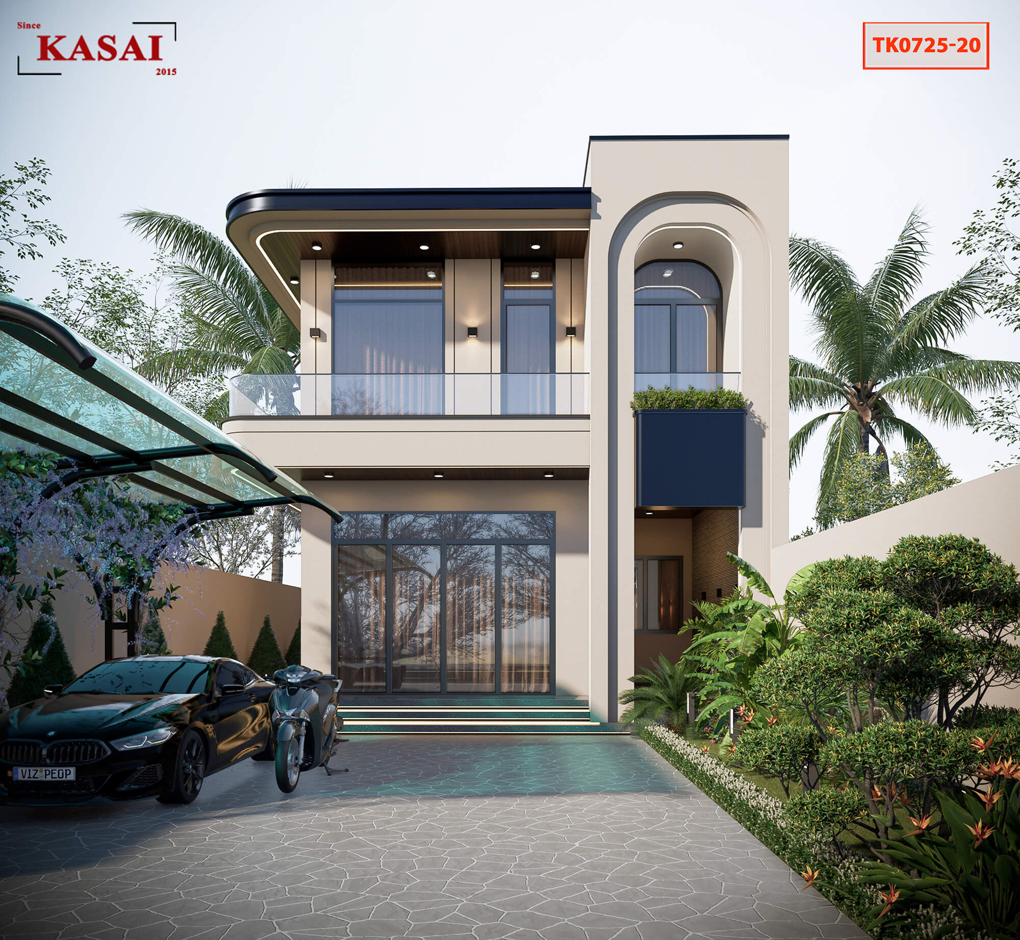 Biệt thự mặt tiền 10m 2 tầng