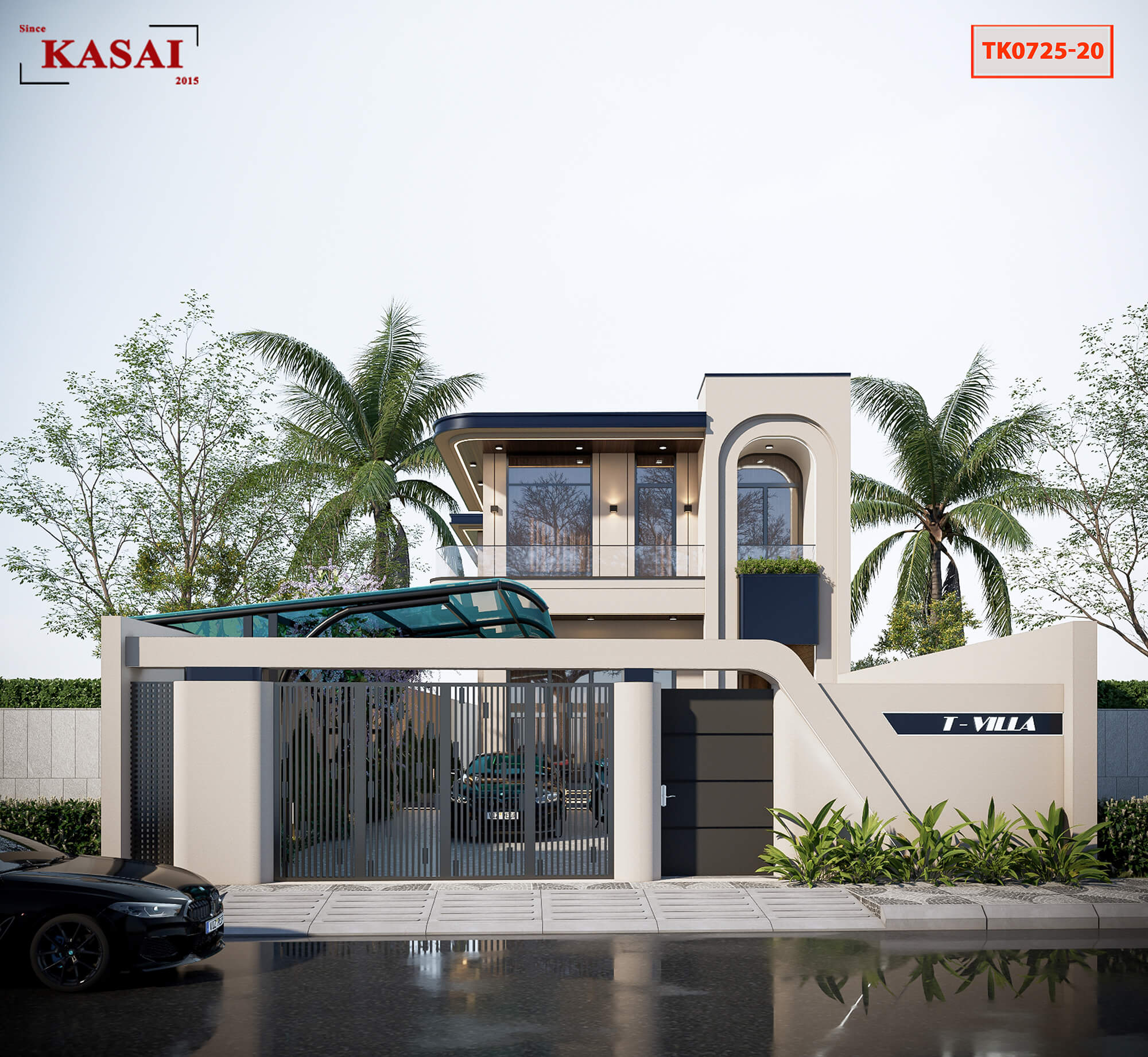 Thiết kế biệt thự mặt tiền 10m phá cách cực cuốn hút ấn tượng