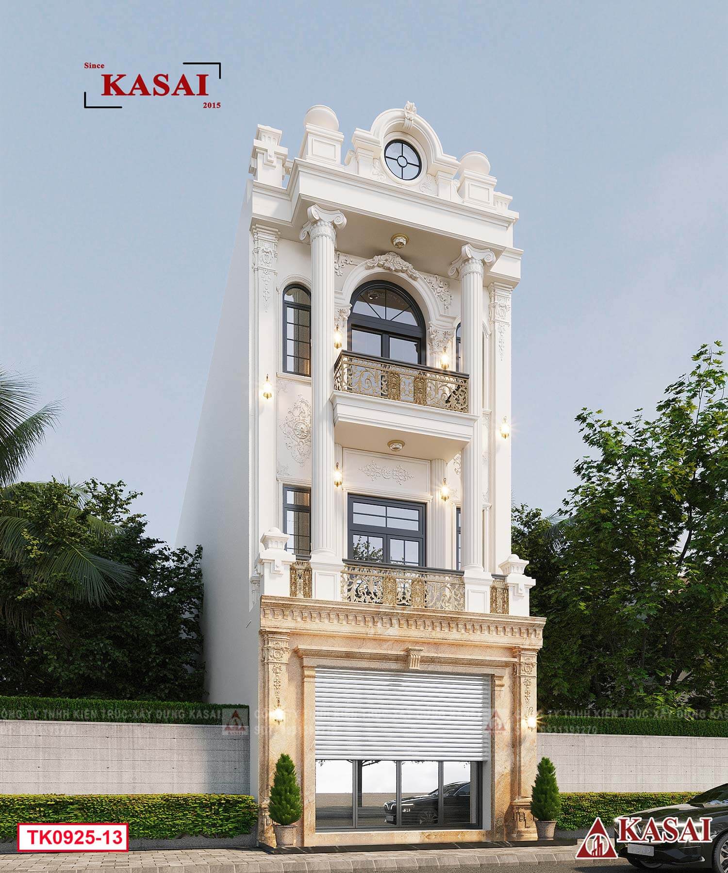 Mẫu nhà 3 tầng tân cổ điển 4x12m