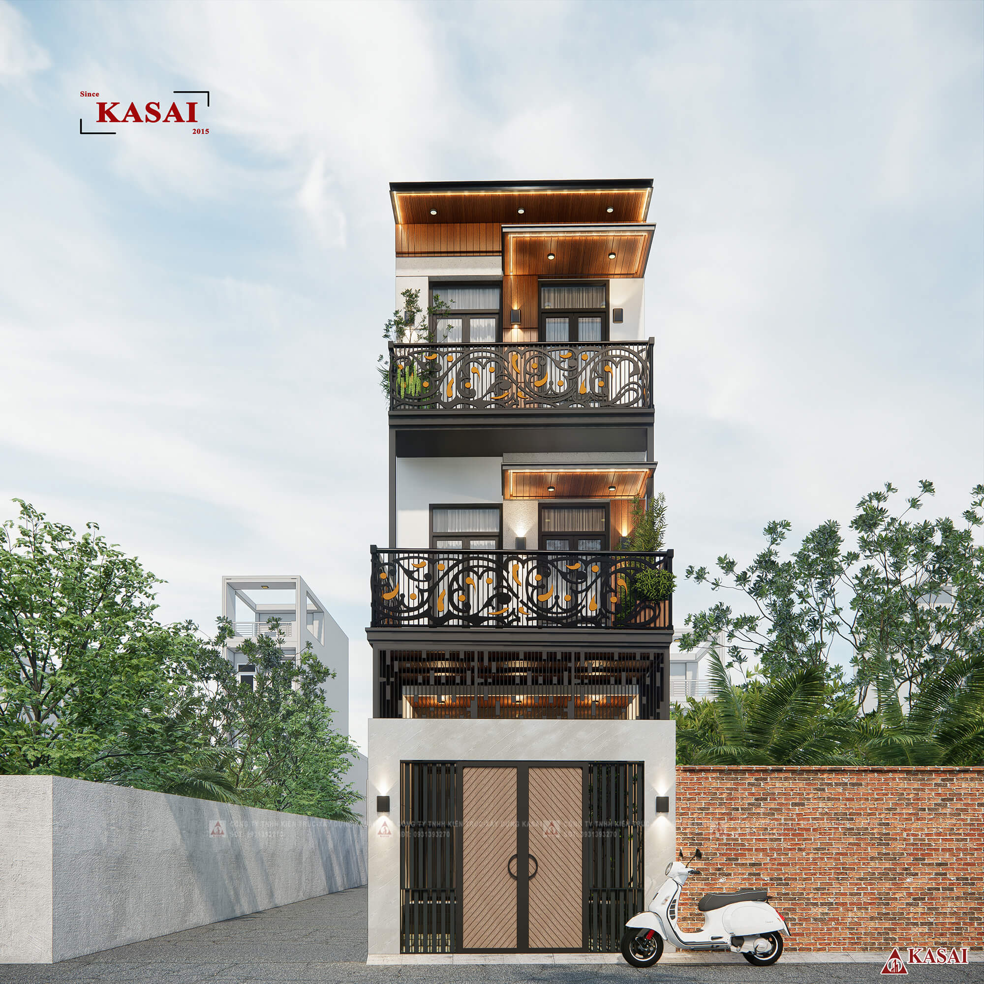 Mẫu nhà ống 3 tầng 4x12m ghi điểm bởi ánh sáng và chất liệu