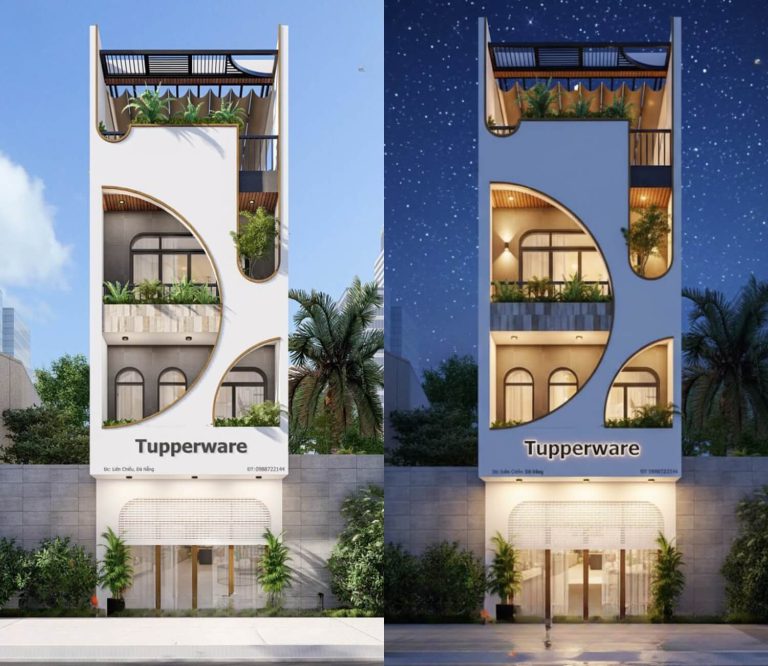 Mẫu nhà ống 4 tầng 5x24m kiến trúc độc lạ trẻ trung