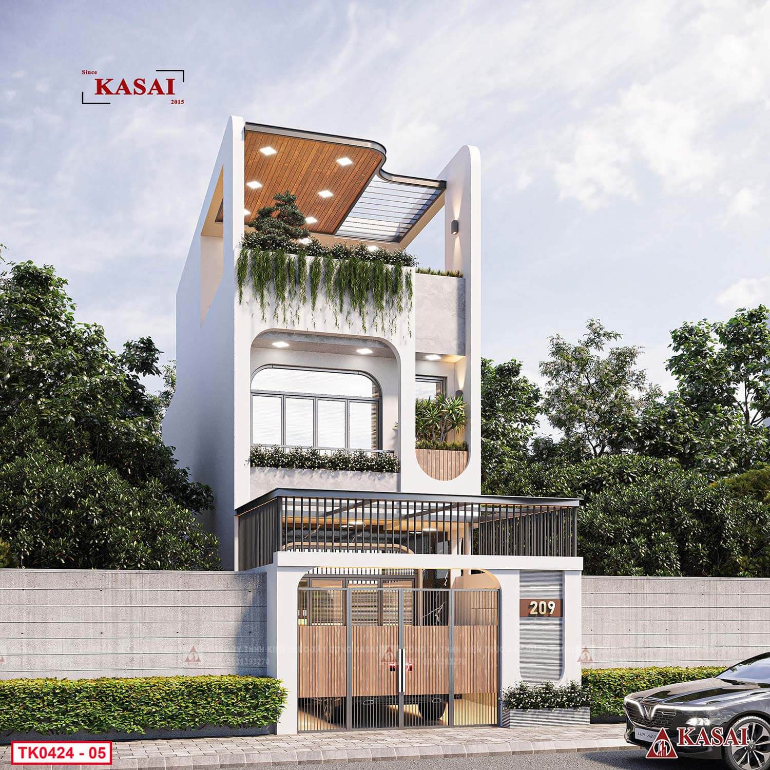 Nhà 3 tầng 4 phòng ngủ 5x20m