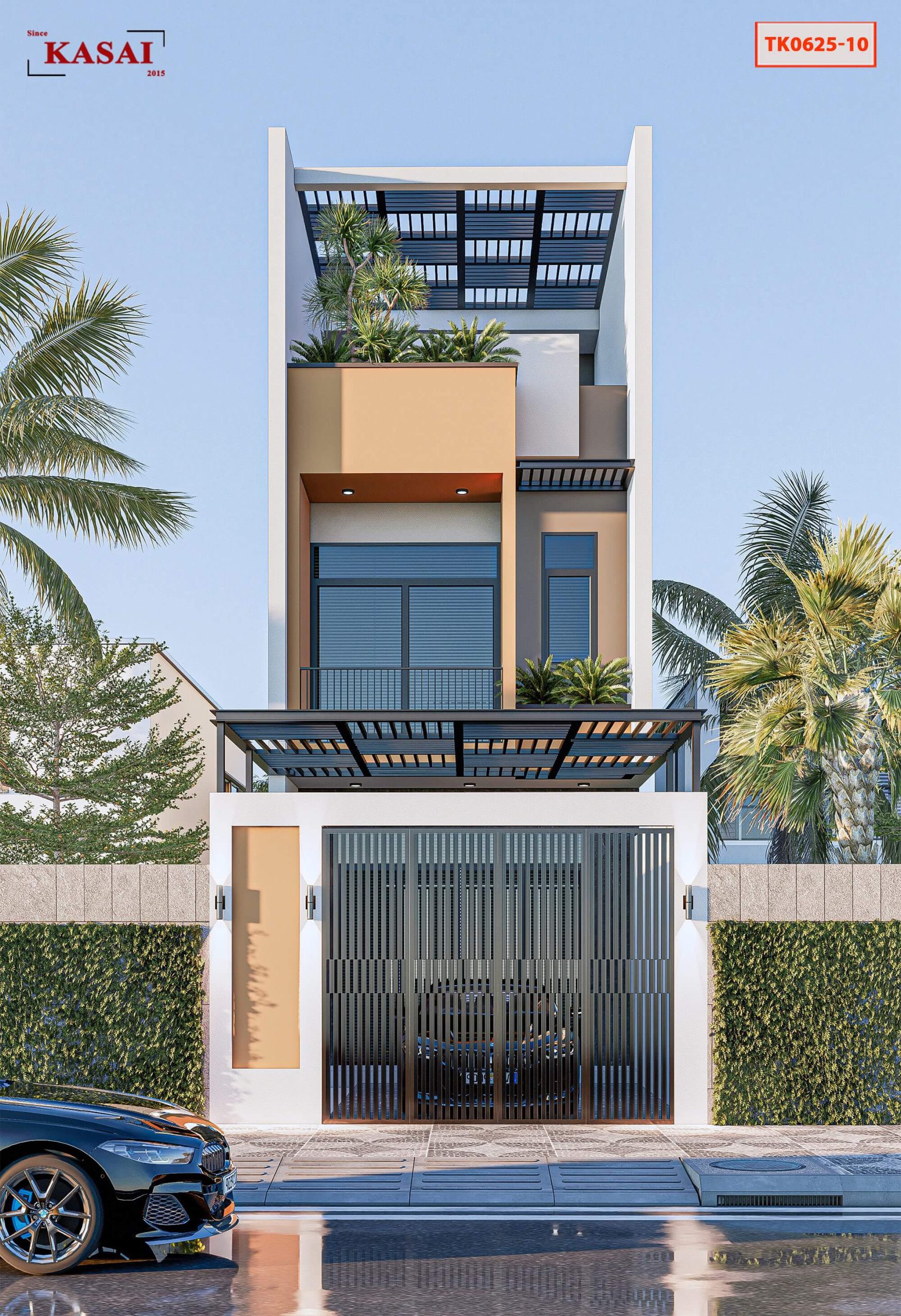 Nhà ống mặt tiền 4.5m đẹp 3 tầng tối giản mà đầy sự thu hút