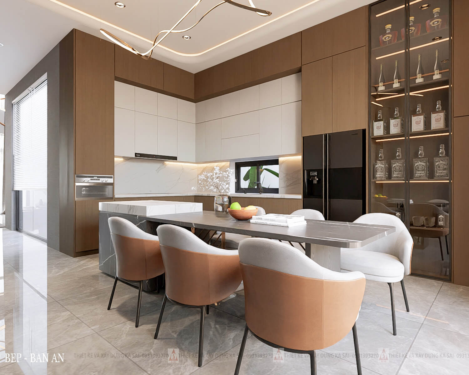 Phòng bếp biệt thự mặt tiền 10m 2 tầng