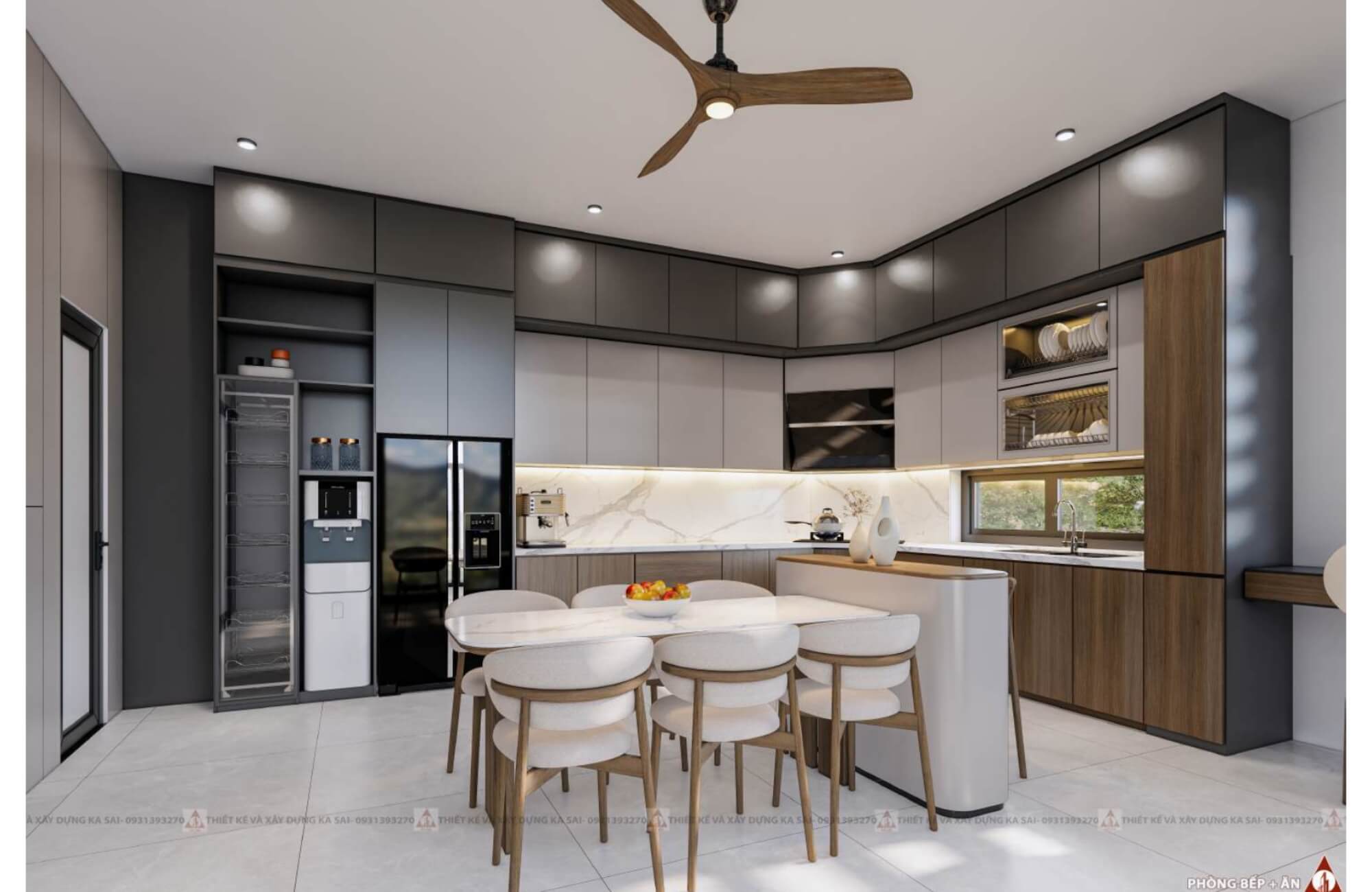 Phòng bếp mẫu nhà 4 tầng hiện đại