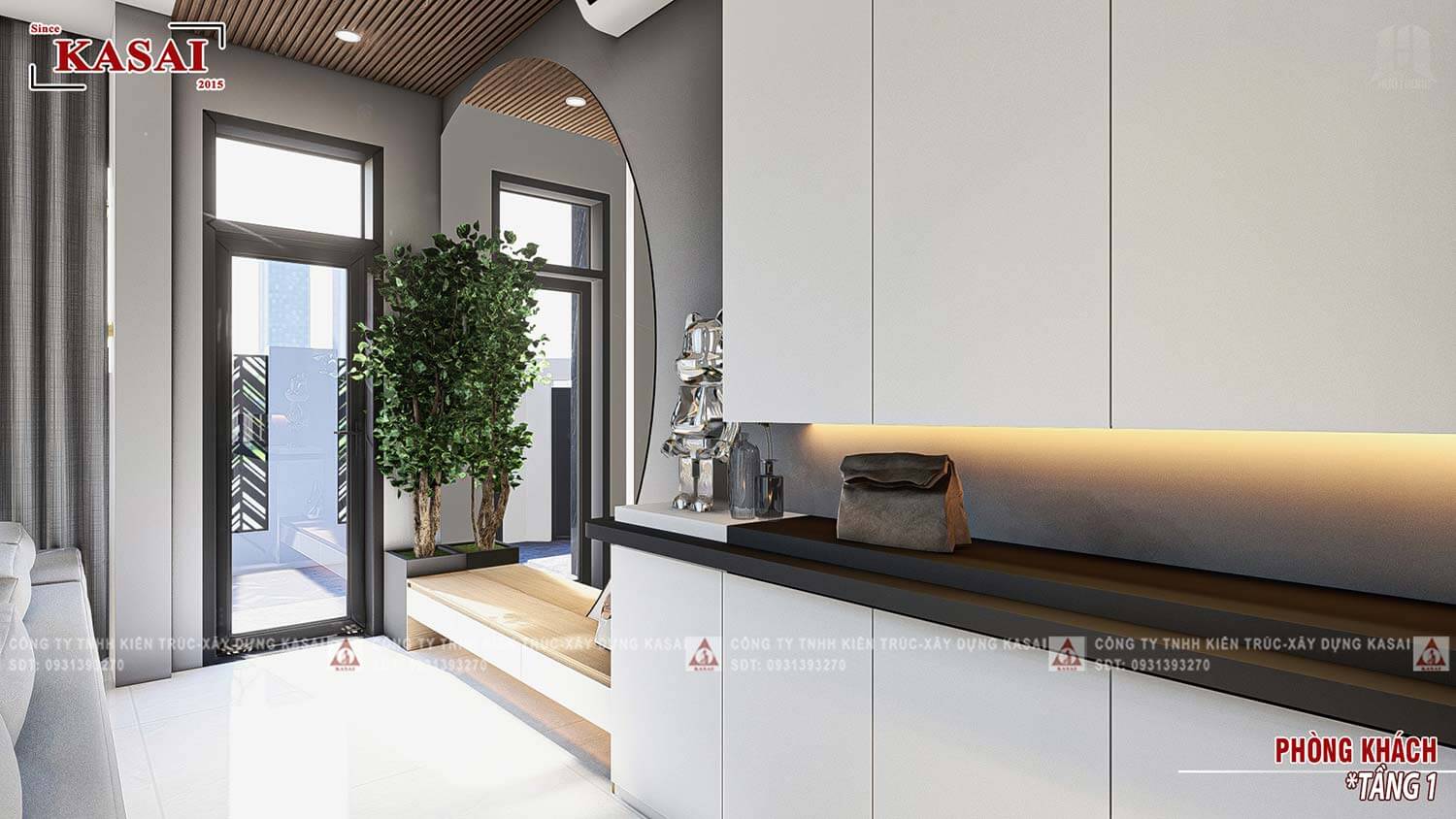 Phòng khách 5 biệt thự 3 tầng hiện đại