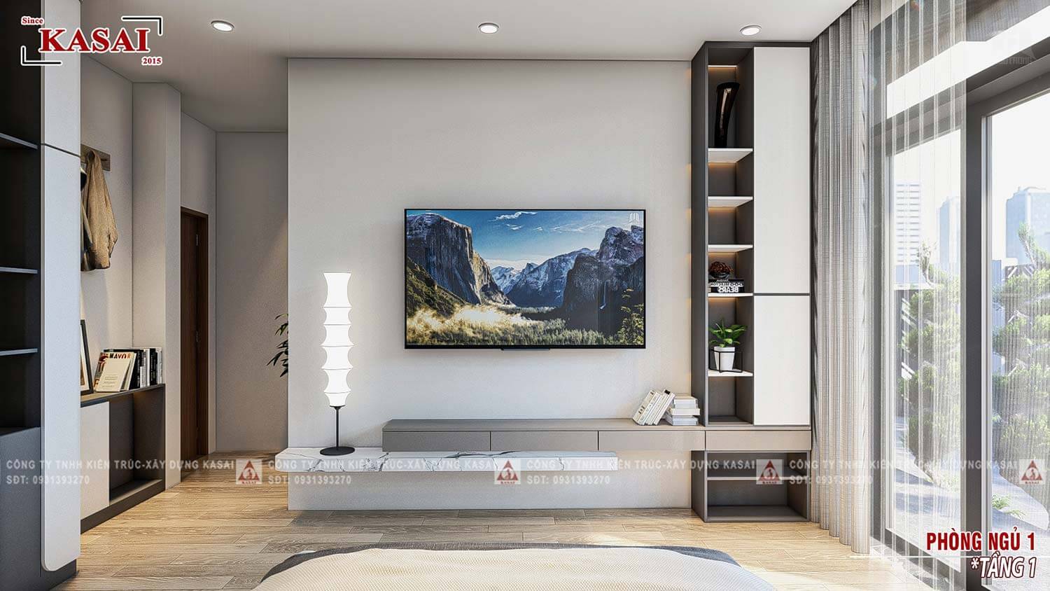 Phòng ngủ 1 biệt thự 3 tầng hiện đại