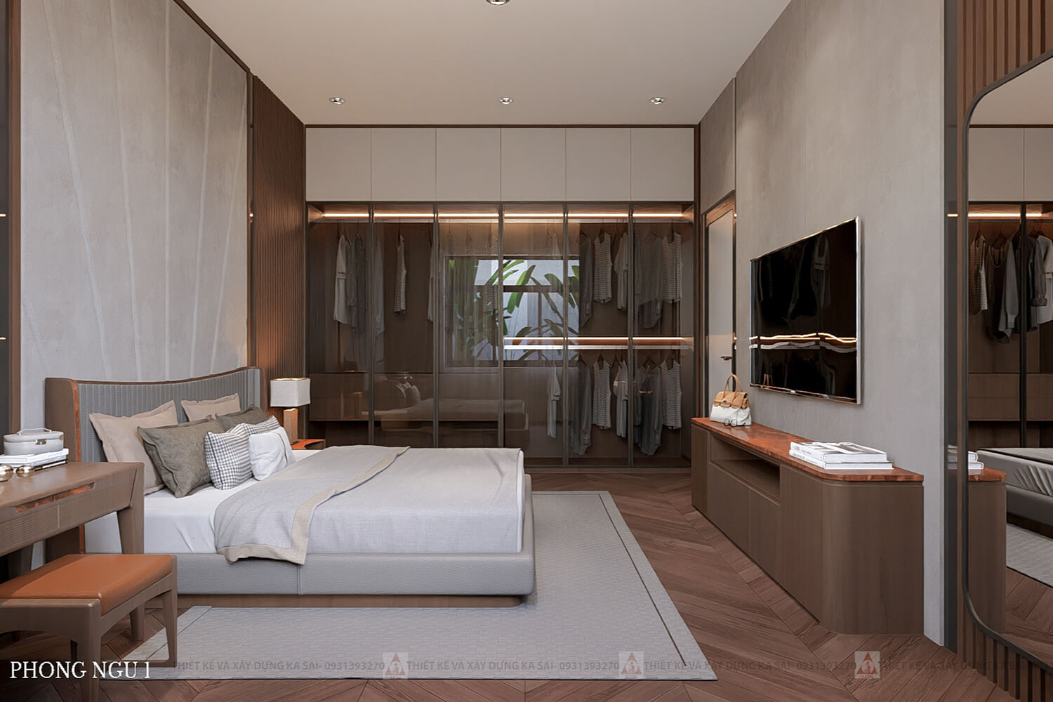 Phòng ngủ 1 biệt thự mặt tiền 10m 2 tầng