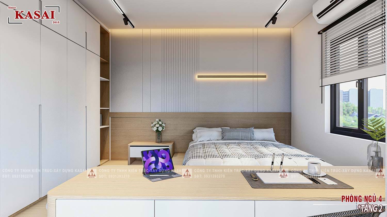 Phòng ngủ 4 biệt thự 3 tầng hiện đại