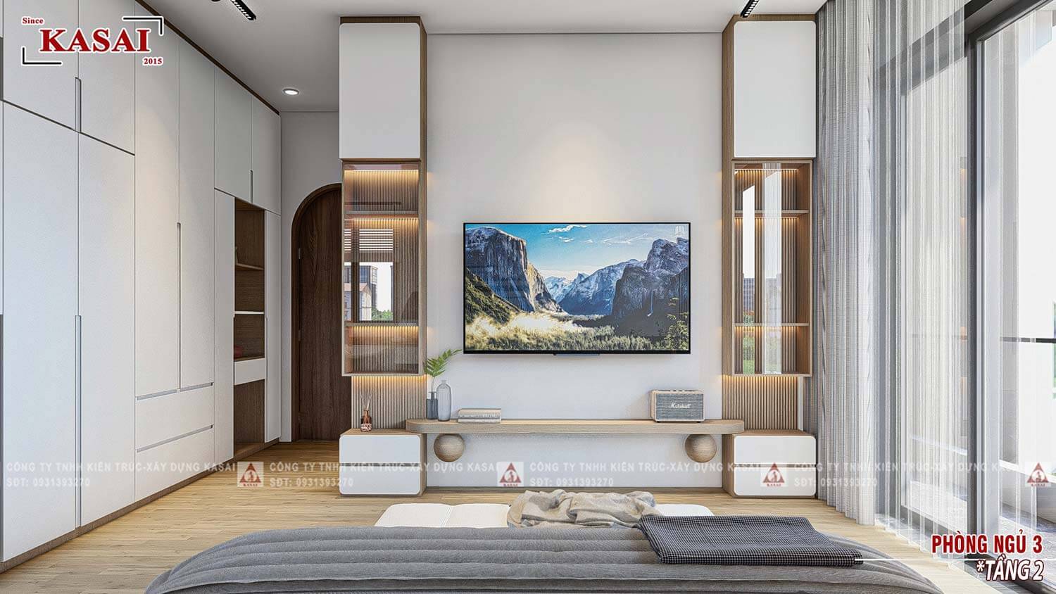 Phòng ngủ 3 biệt thự 3 tầng hiện đại