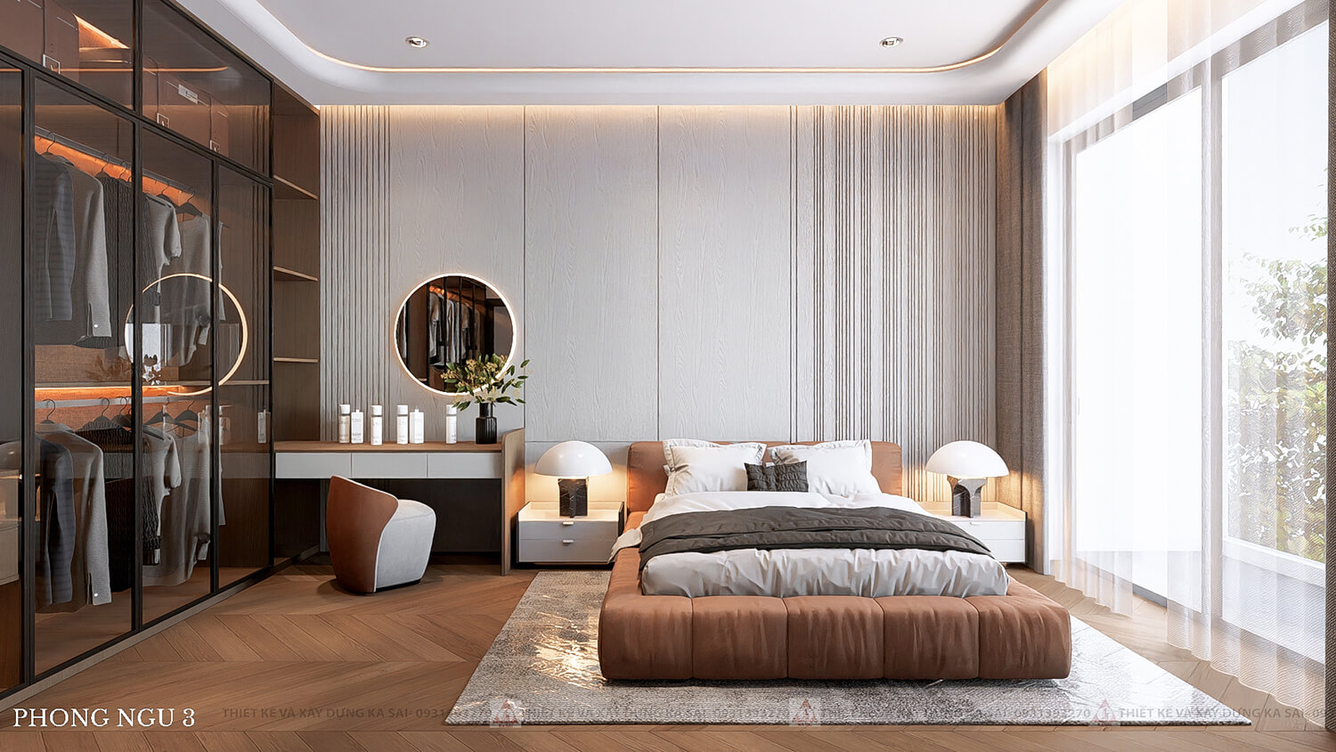 Phòng ngủ 3 biệt thự mặt tiền 10m 2 tầng