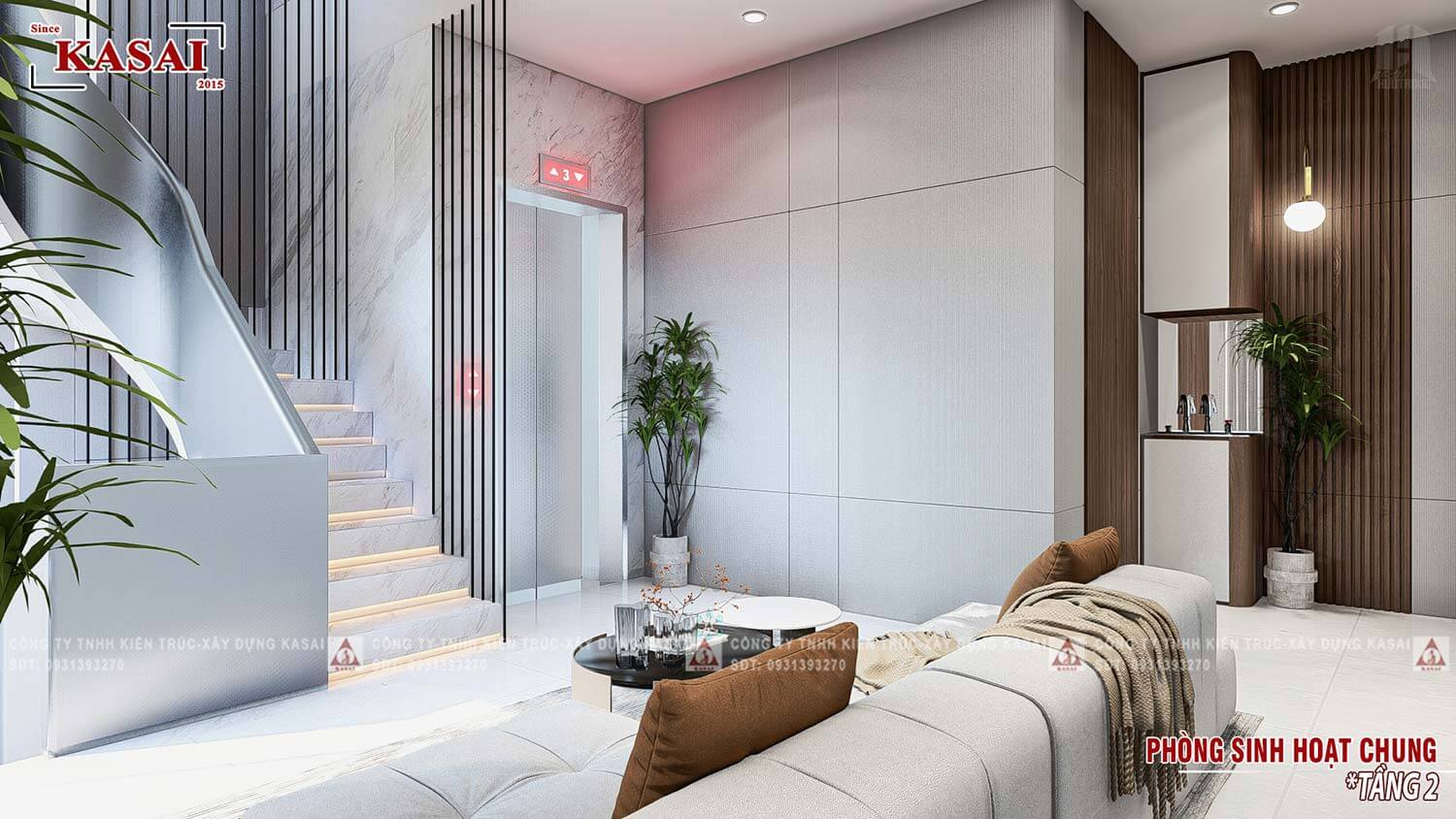 Phòng sinh hoạt chung biệt thự 3 tầng hiện đại