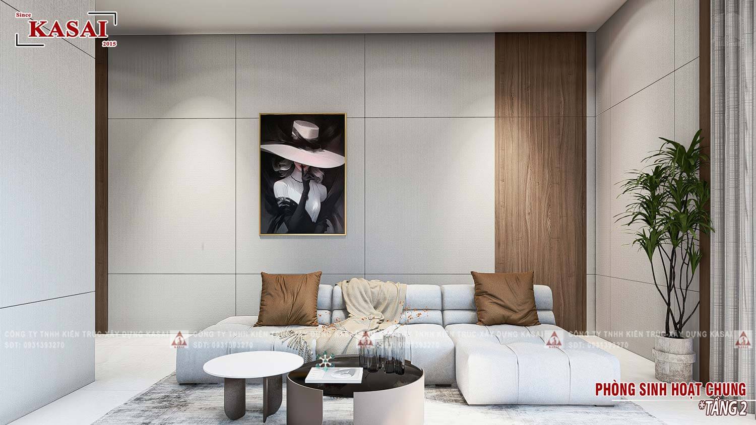 Phòng sinh hoạt chung biệt thự 3 tầng hiện đại