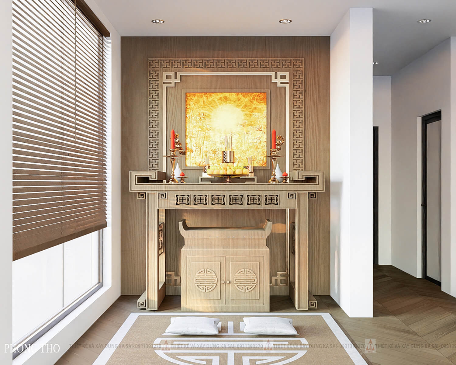 Phòng thờ biệt thự mặt tiền 10m 2 tầng