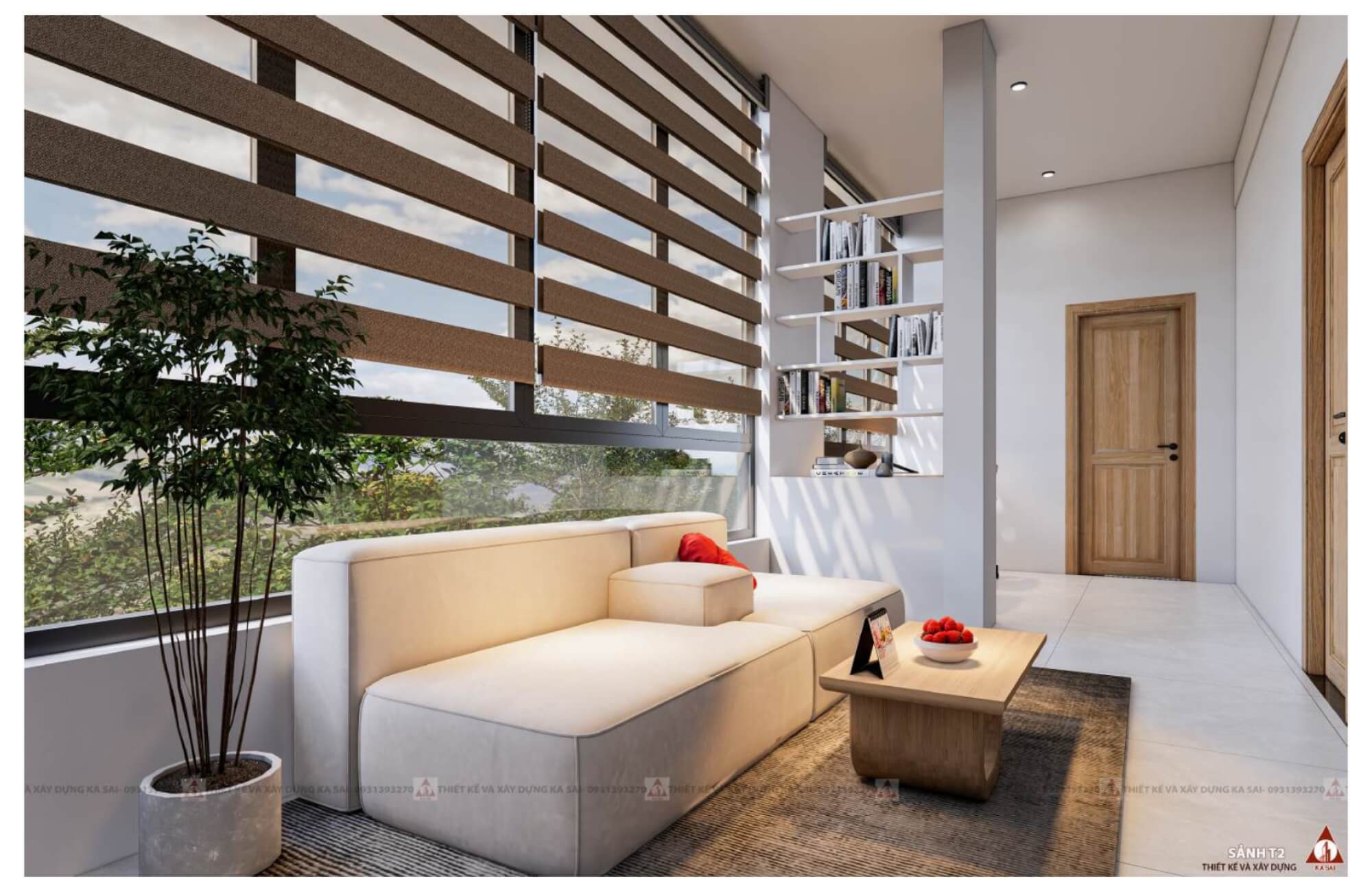 Sảnh mẫu nhà 4 tầng hiện đại