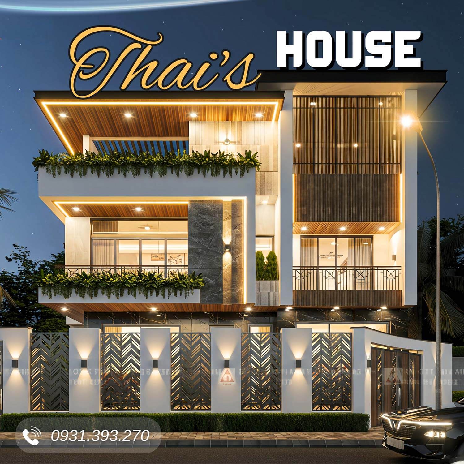 Biệt thự 3 tầng đẹp hiện đại