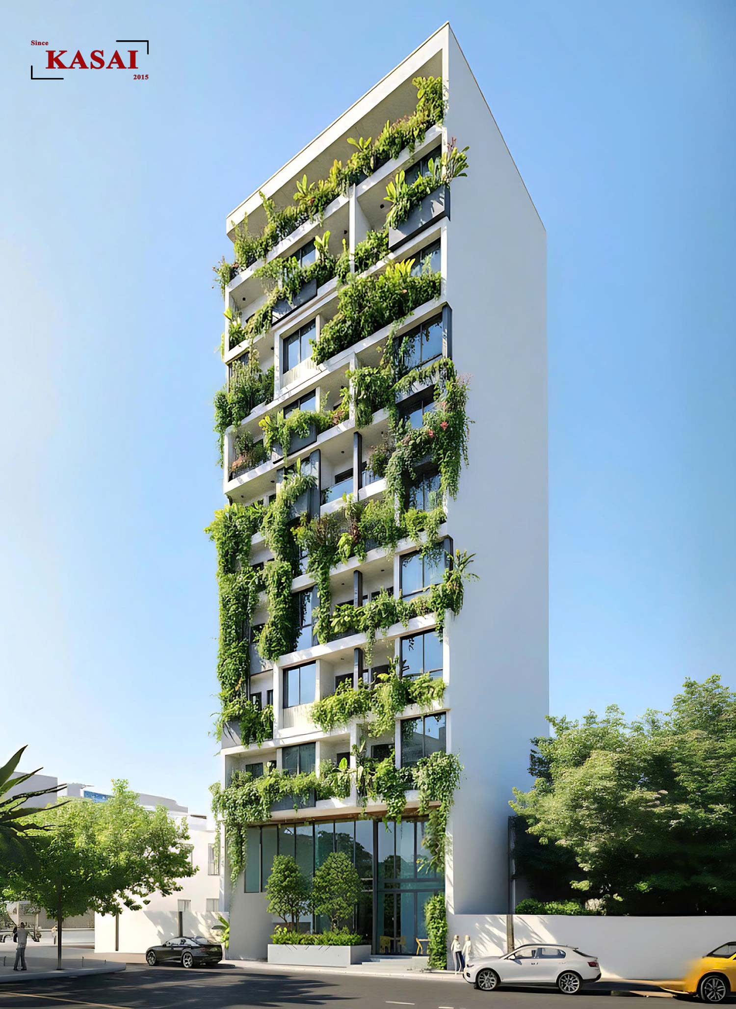 Thiết kế căn hộ phủ xanh 9 tầng