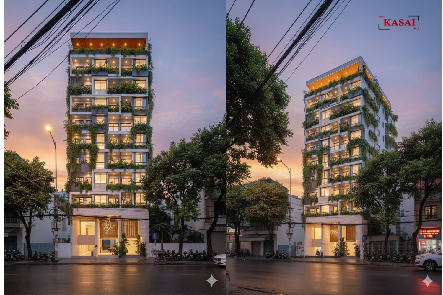 Thiết kế căn hộ phủ xanh 9 tầng