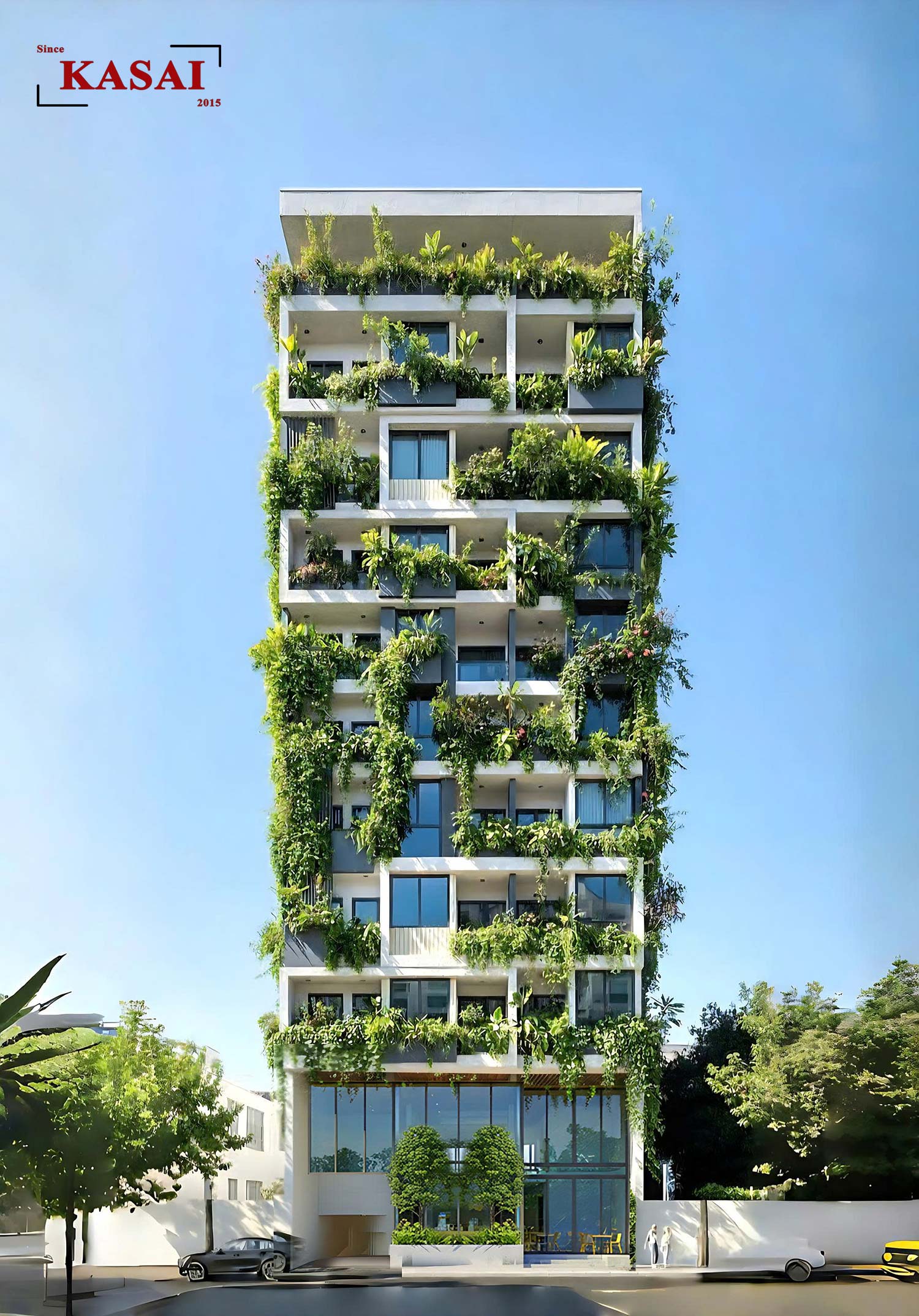 Thiết kế căn hộ phủ xanh 9 tầng