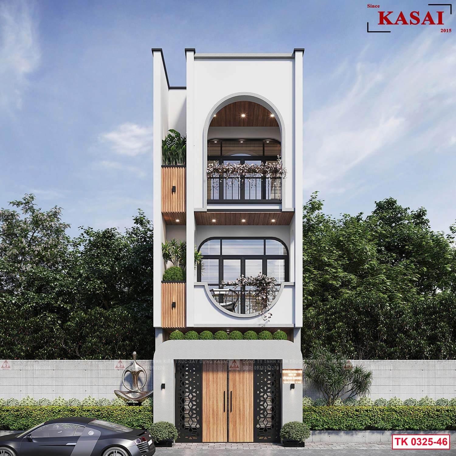 Thiết kế nhà 3 tầng 4,5x17m