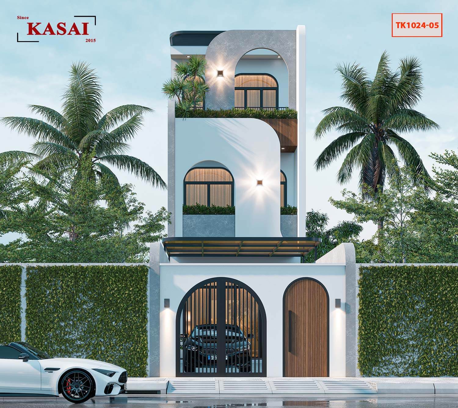 Thiết kế nhà 3 tầng 4,5x20m