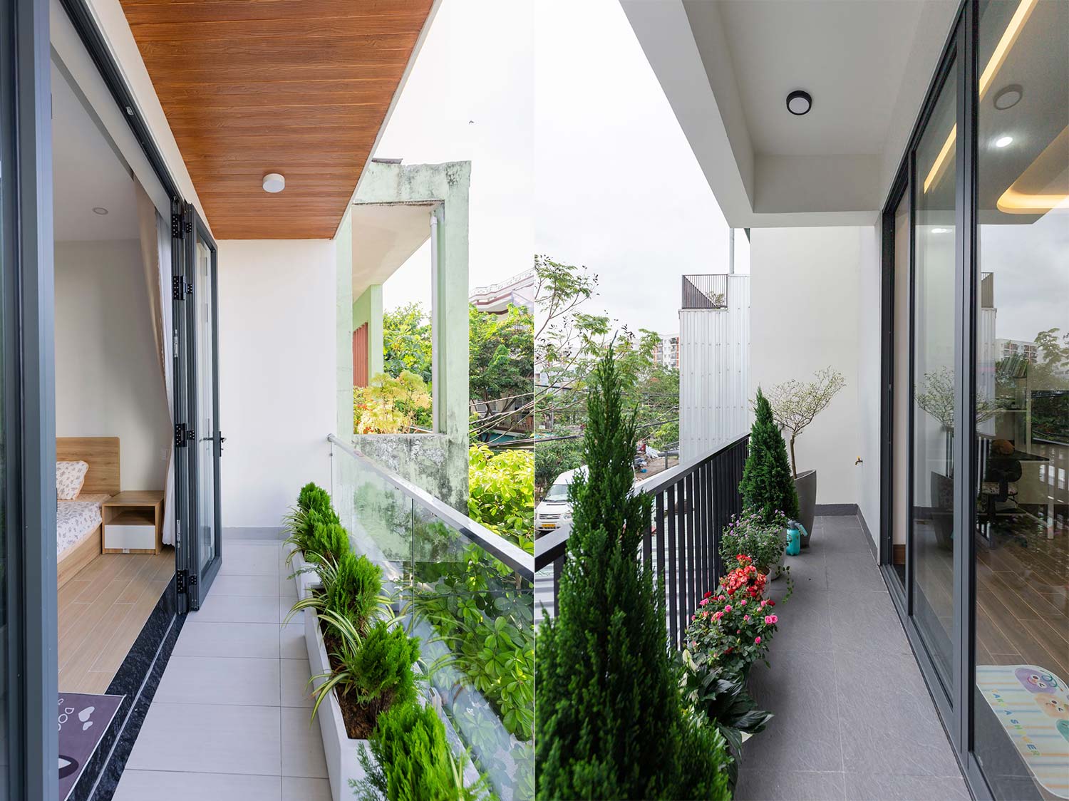 Ban công nhà 3 tầng