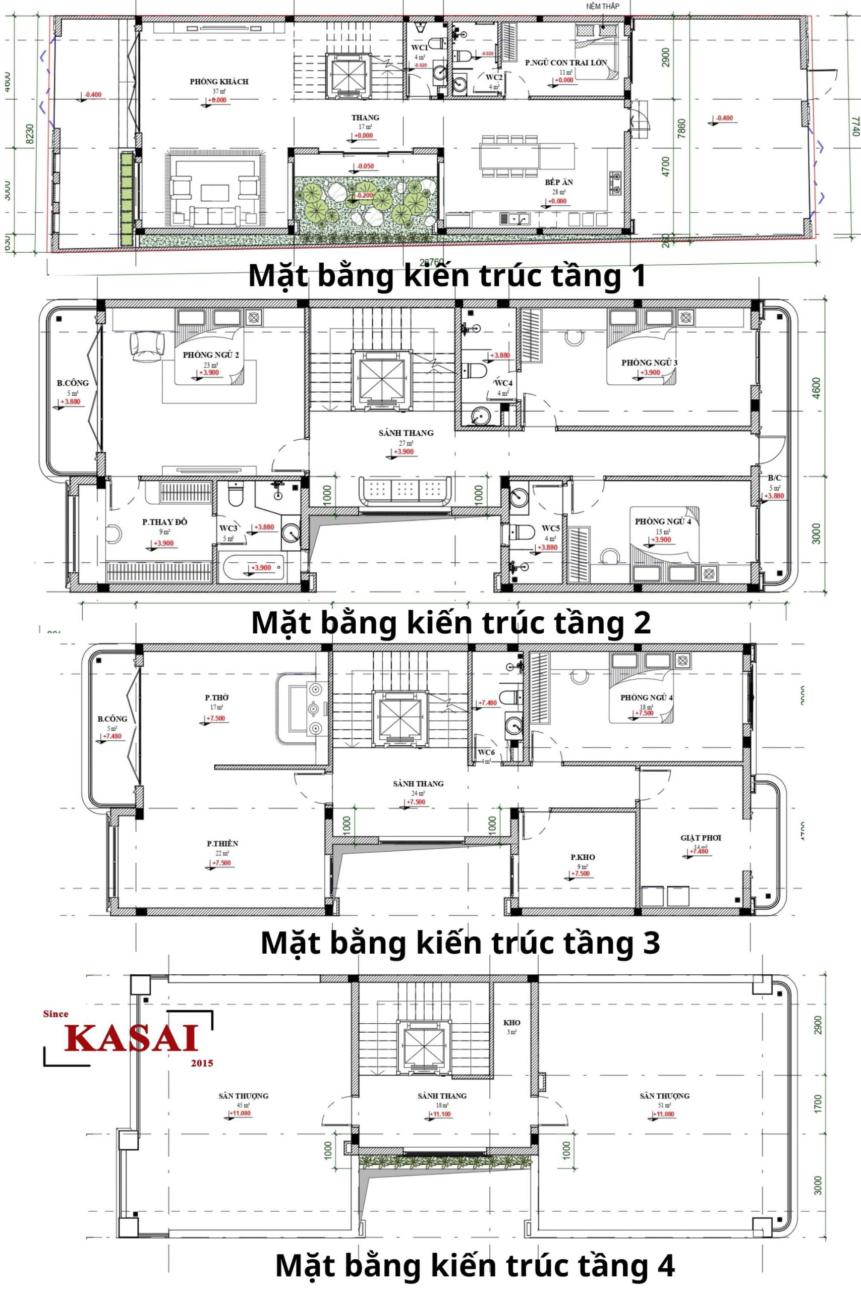 Bản vẽ thiết kế mẫu nhà tân cổ điển 4 tầng mặt tiền 7m