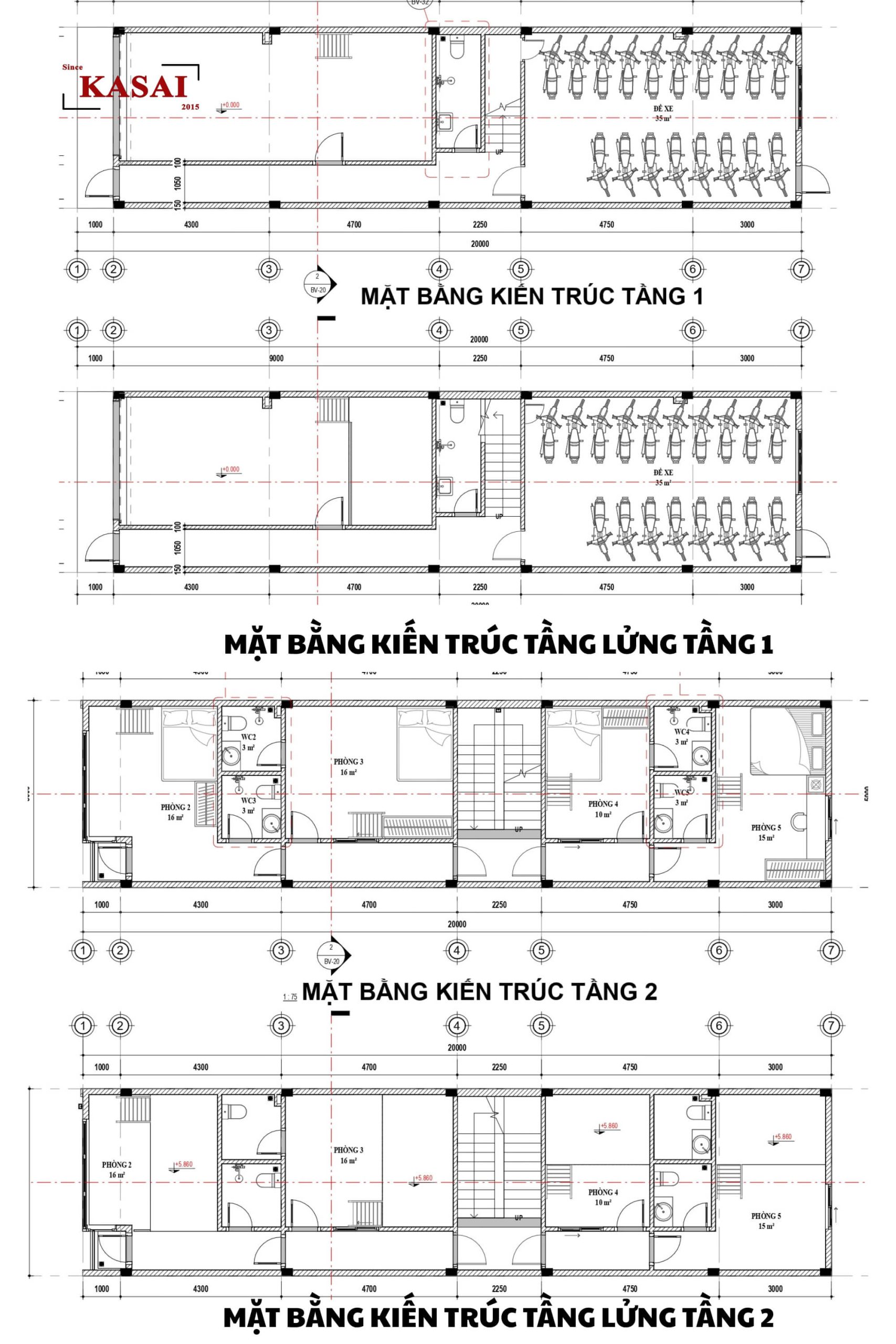 Bản vẽ thiết kế nhà trọ Đà Nẵng