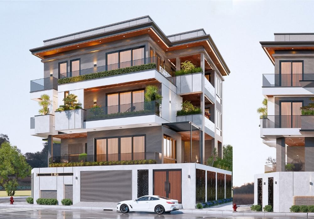 Thiết kế biệt thự có tầng hầm chuẩn sống sang giữa phố