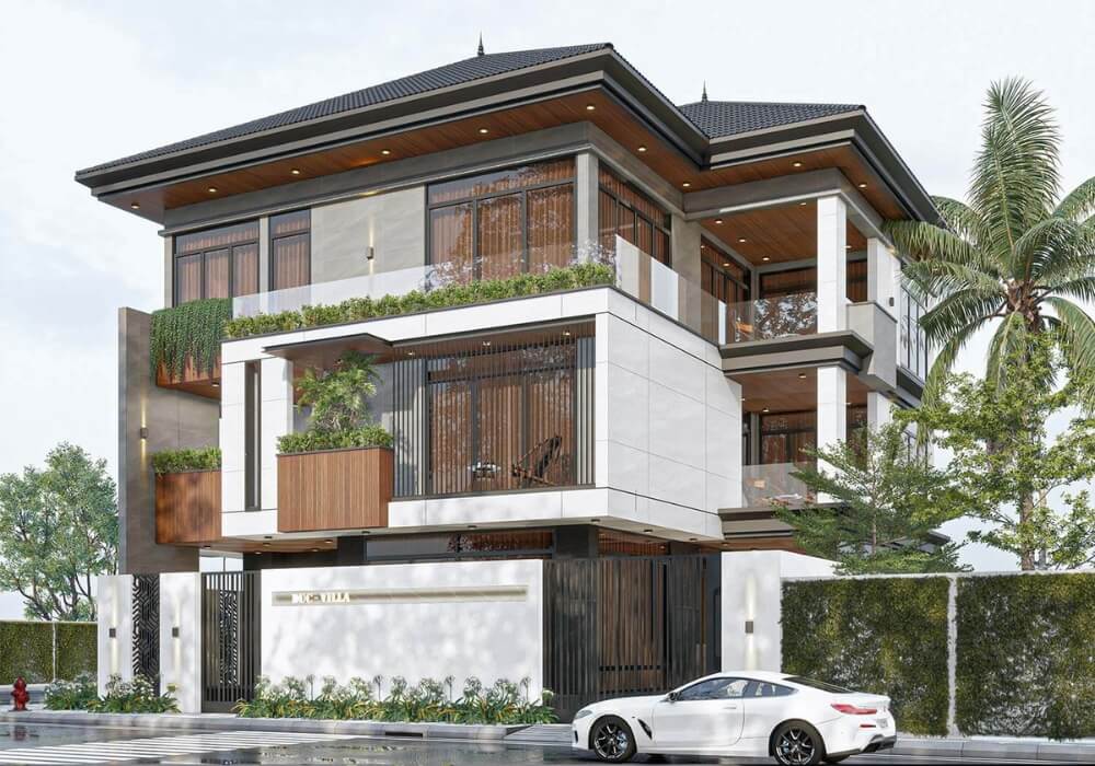 Biệt thự mặt tiền 18m đẹp hiện đại sang trọng cuốn hút mọi góc nhìn