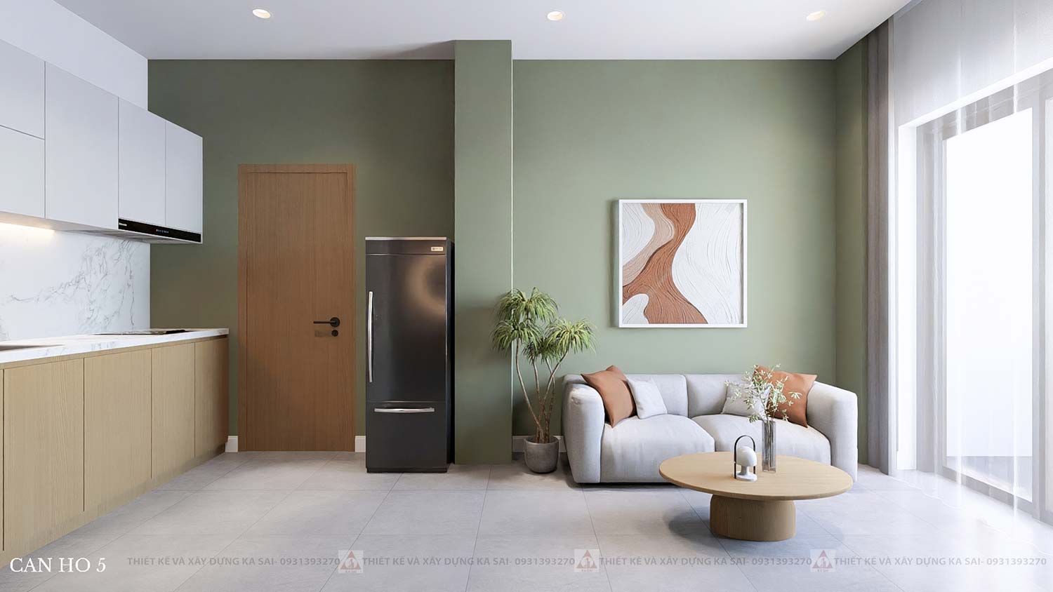 Căn hộ dịch vụ mặt tiền lam gỗ