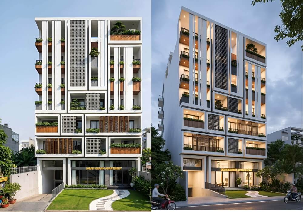 Căn hộ cân bằng hoàn hảo giữa hình khối, ánh sáng và cây xanh