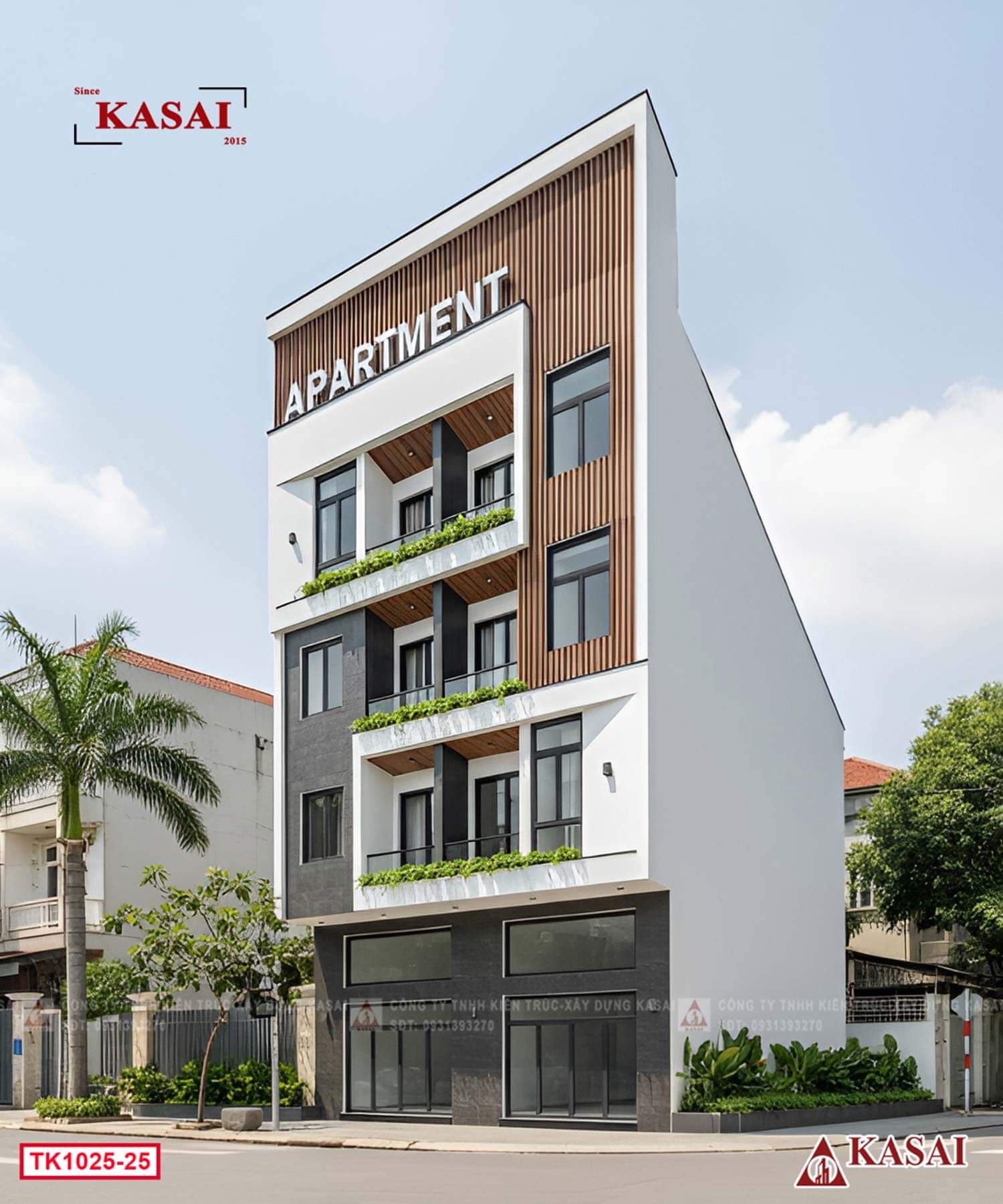 Căn hộ dịch vụ mặt tiền lam gỗ