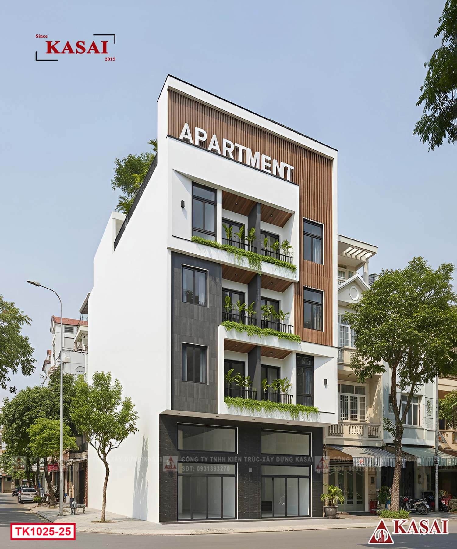 Căn hộ dịch vụ mặt tiền lam gỗ