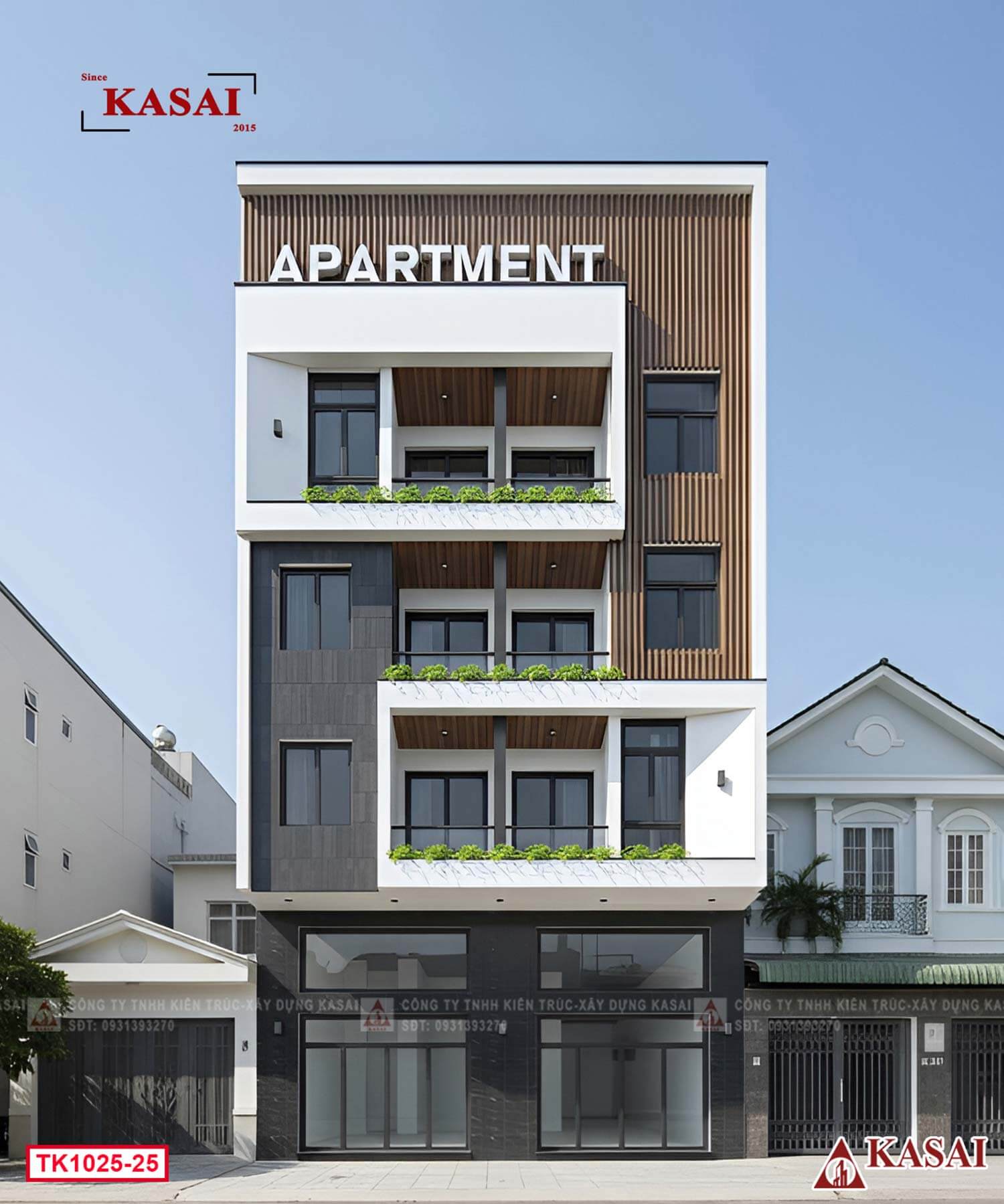 Căn hộ dịch vụ mặt tiền lam gỗ