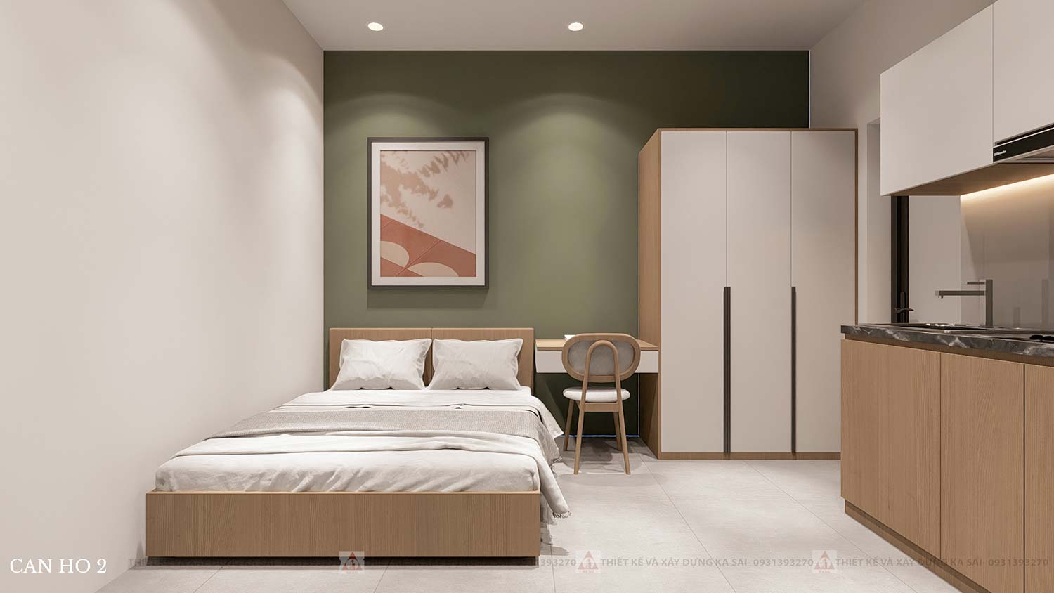 Căn hộ mẫu thiết kế căn hộ dịch vụ 5x20m