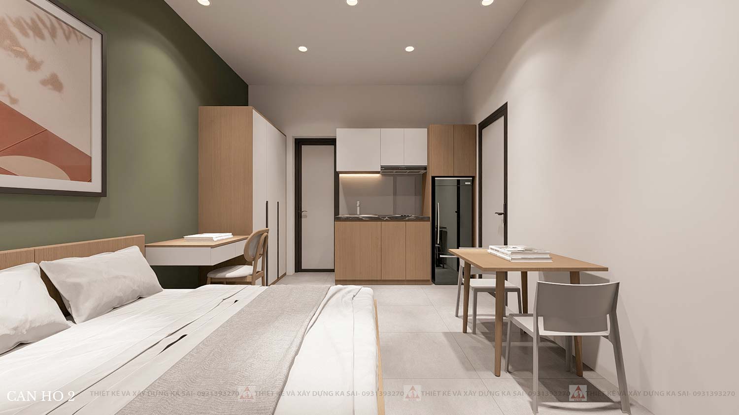 Căn hộ mẫu thiết kế căn hộ dịch vụ 5x20m