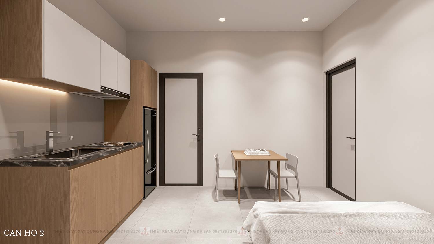 Căn hộ mẫu thiết kế căn hộ dịch vụ 5x20m