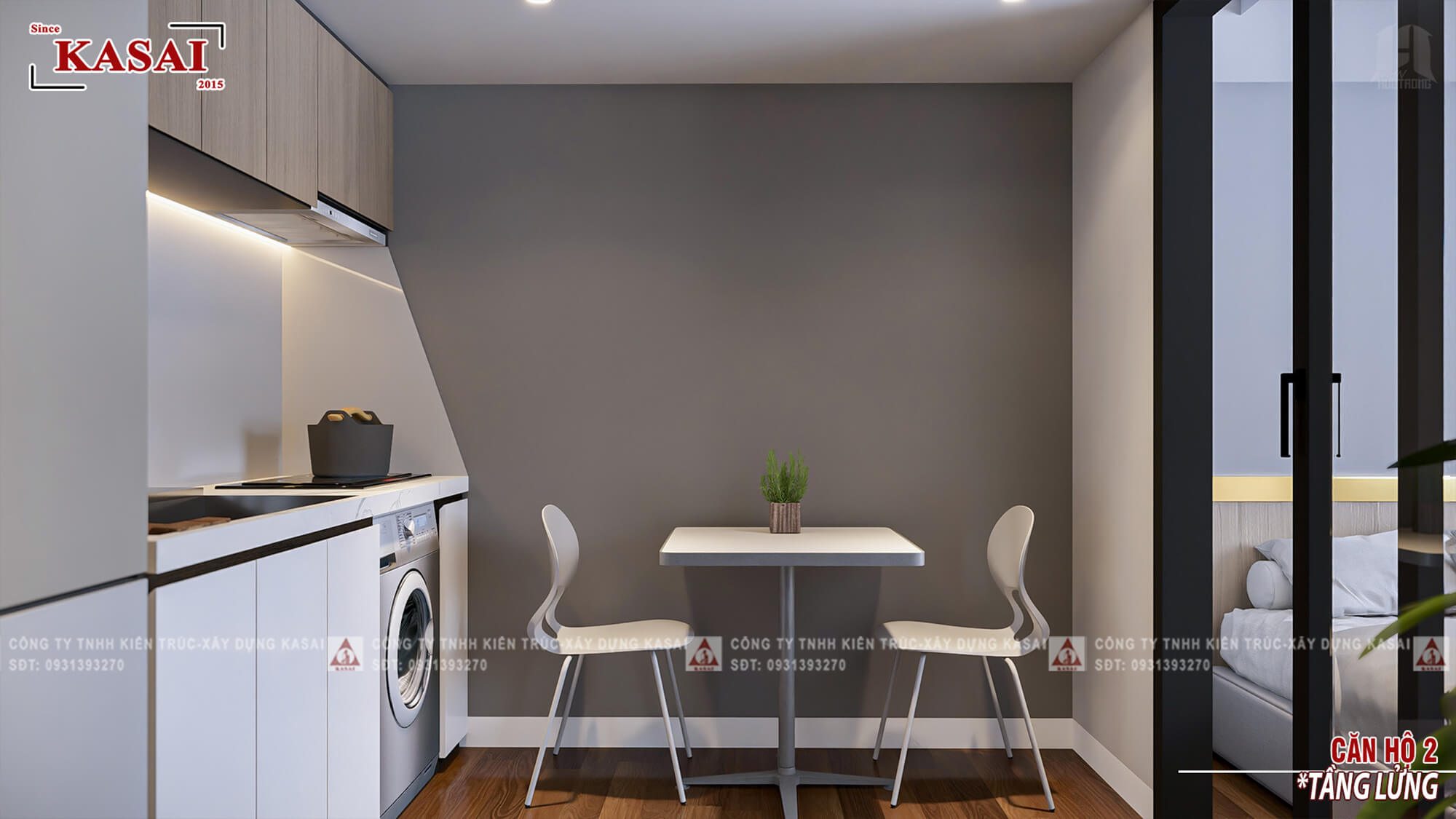 Căn hộ mẫu thiết kế Apartment 5 tầng