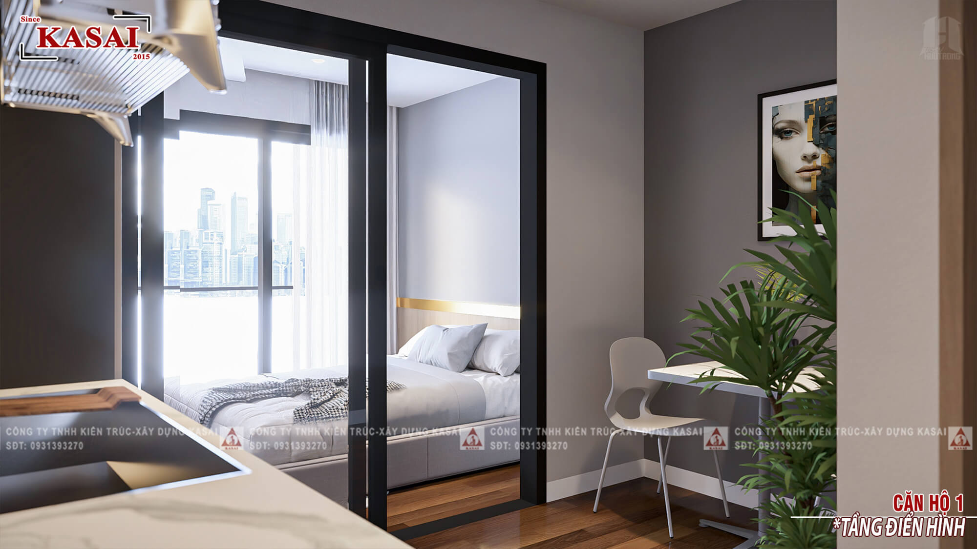 Căn hộ mẫu thiết kế Apartment 5 tầng