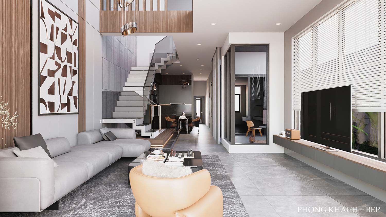 Phòng khách bếp Loan's Villa 3 tầng