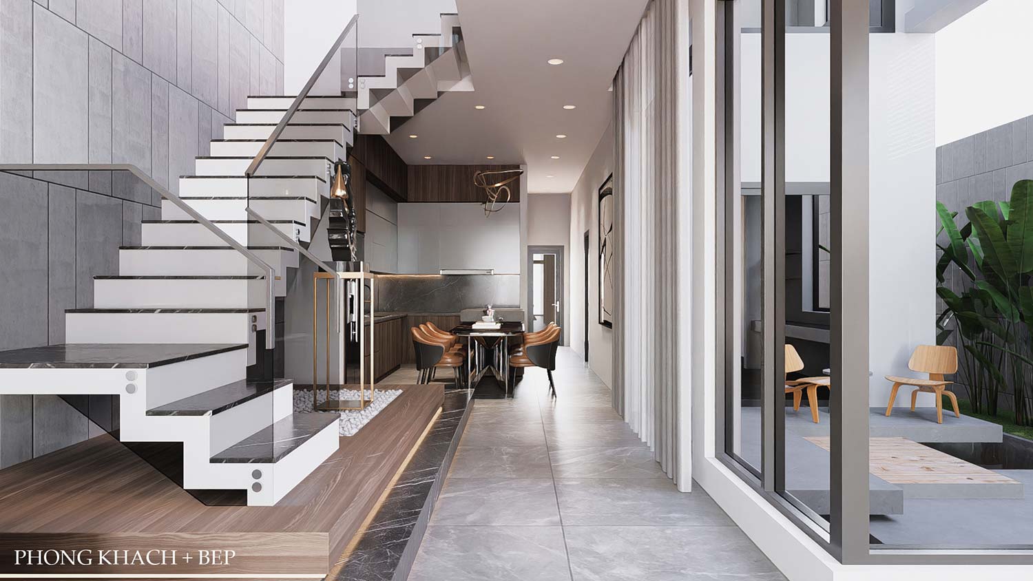 Phòng khách bếp Loan's Villa 3 tầng