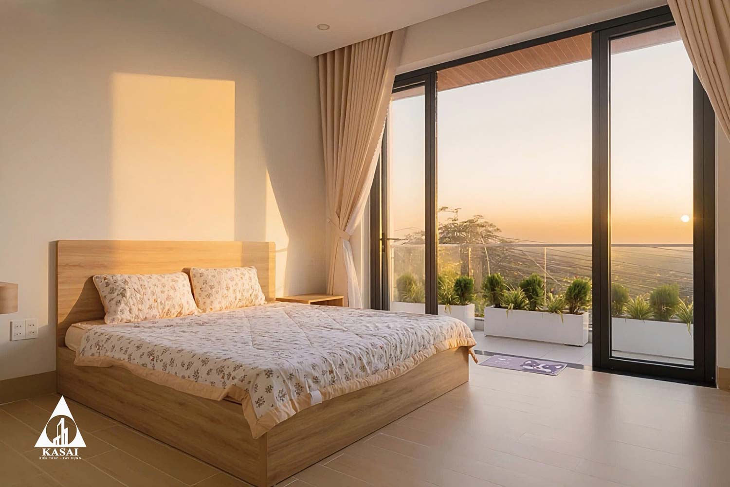 Phòng ngủ tổ ấm 3 tầng 5x15m