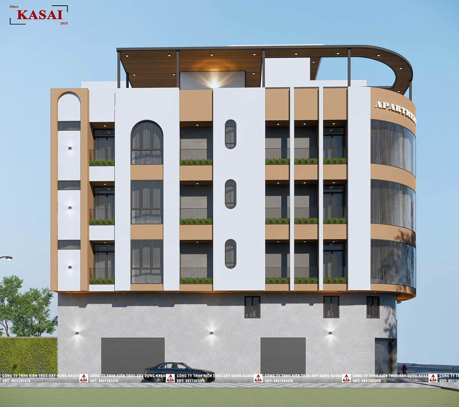 Thiết kế căn hộ dịch vụ 5x20m