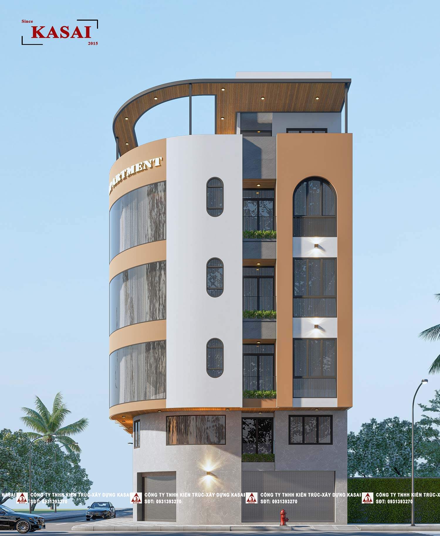 Thiết kế căn hộ dịch vụ 5x20m