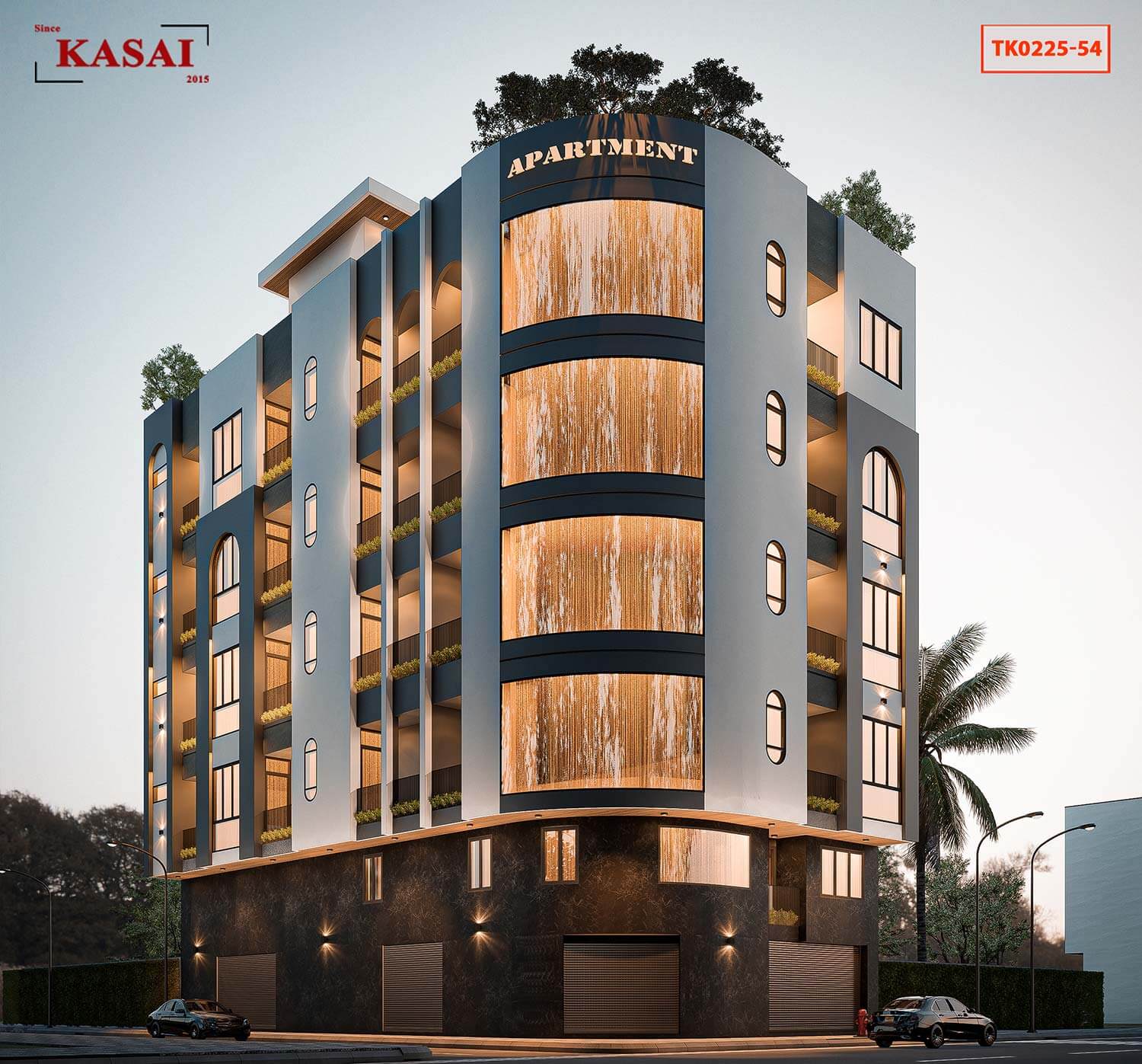 Thiết kế căn hộ dịch vụ 5x20m